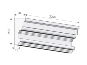 Decor System GP-1/250 Wysokość Powlekany na gładko tynkiem sztukatorskim Styropian EPS200