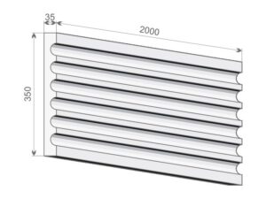 Decor System PE-1/350 Wysokość Powlekany na gładko tynkiem sztukatorskim Styropian EPS200